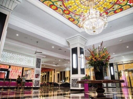 interior of the lobby at Hotel Riu Palace in Aruba. D'Amico Travel is your travel agency in-the-know to plan a Caribbean getaway.