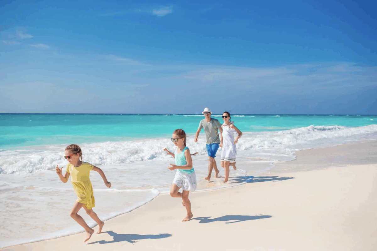 Family enjoying a vacation together, representing multi-generational family travel experiences.